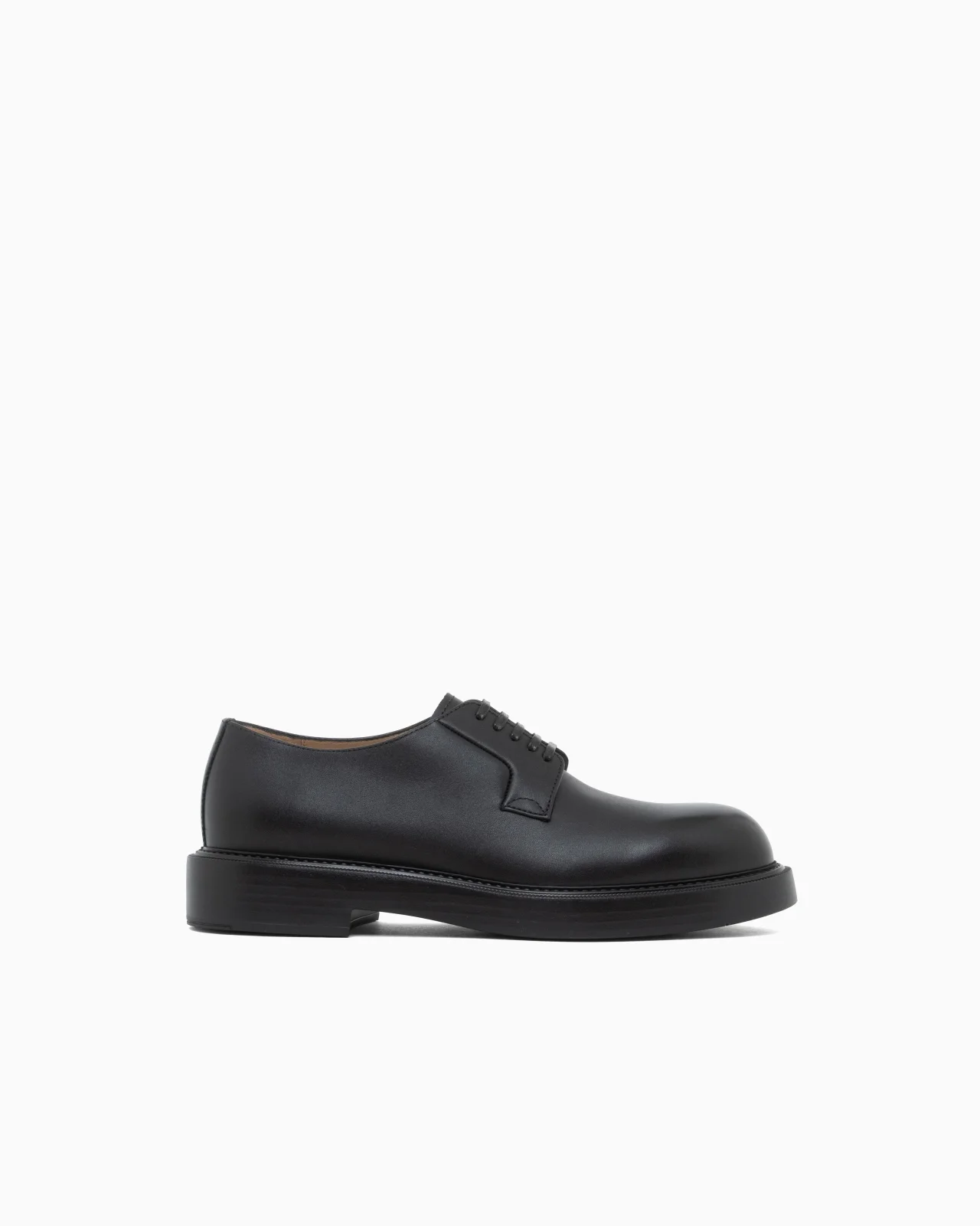 LACE-UP DERBY SHOES WITH SMOOTH LEATHER AND ROUNDED TOE - 1