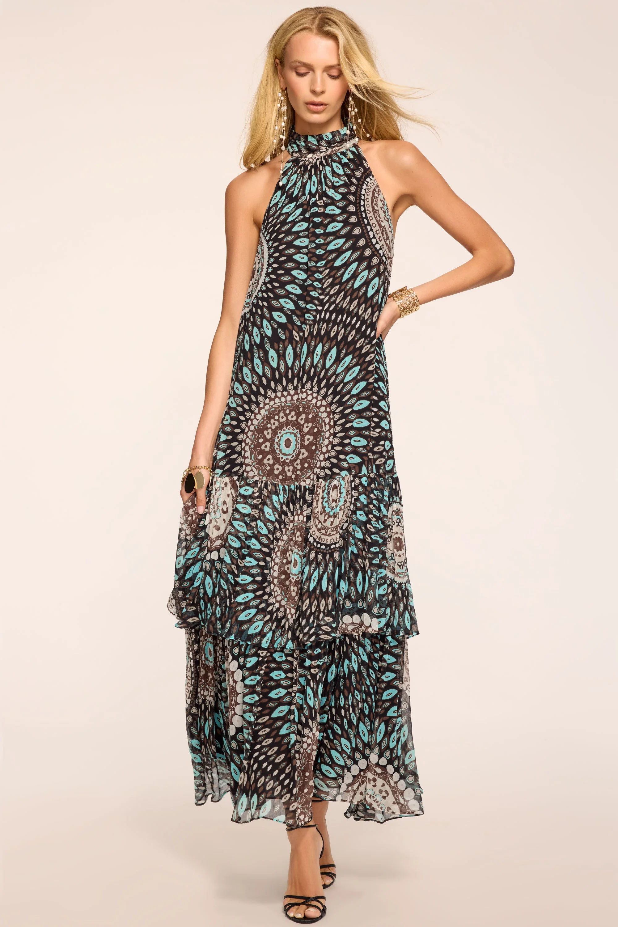 River Printed Silk Maxi Dress - 1