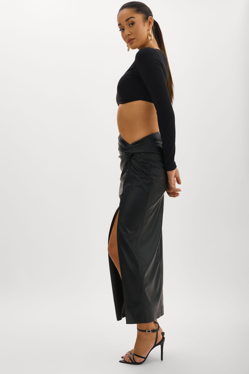 EILEEN | Faux Leather Maxi Skirt 3