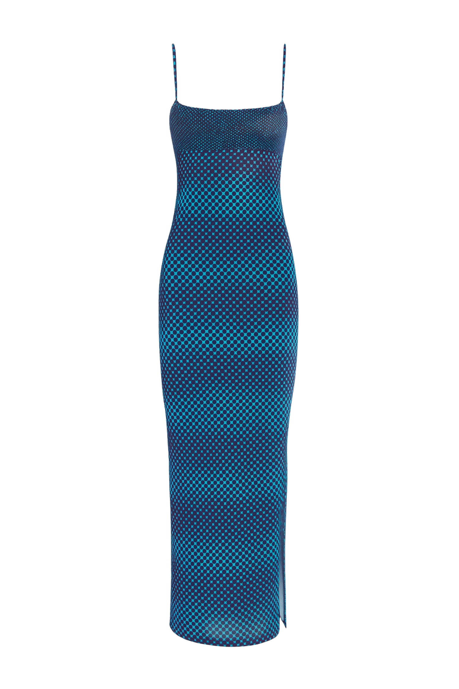 THAIS DRESS - WARPED DOT COBALT - 2