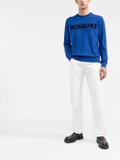 Missoni textured logo knitted crew-neck jumper outlook