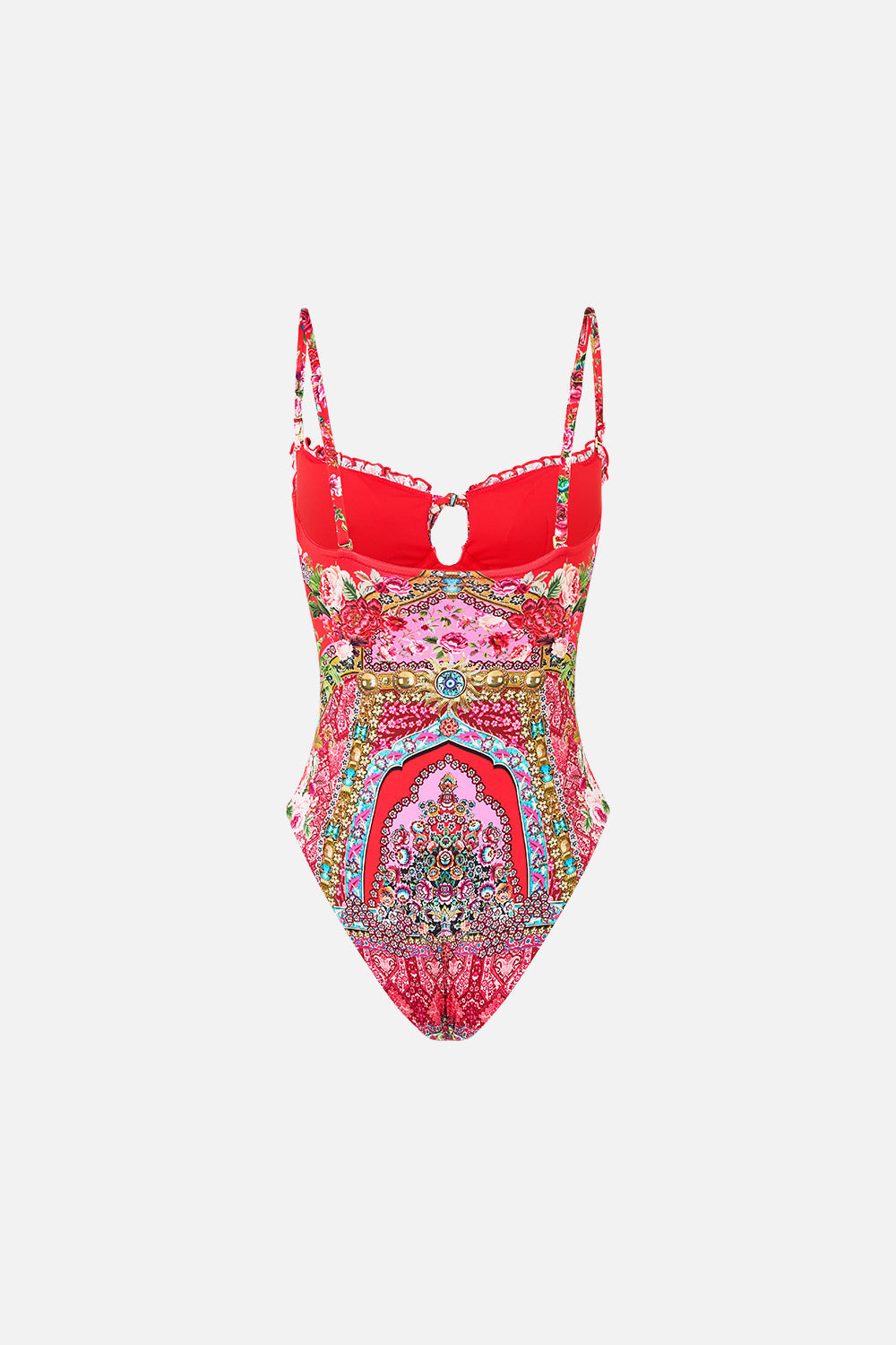 RUCHED CUP UNDERWIRE ONE PIECE WITH FRONT TIE - 7