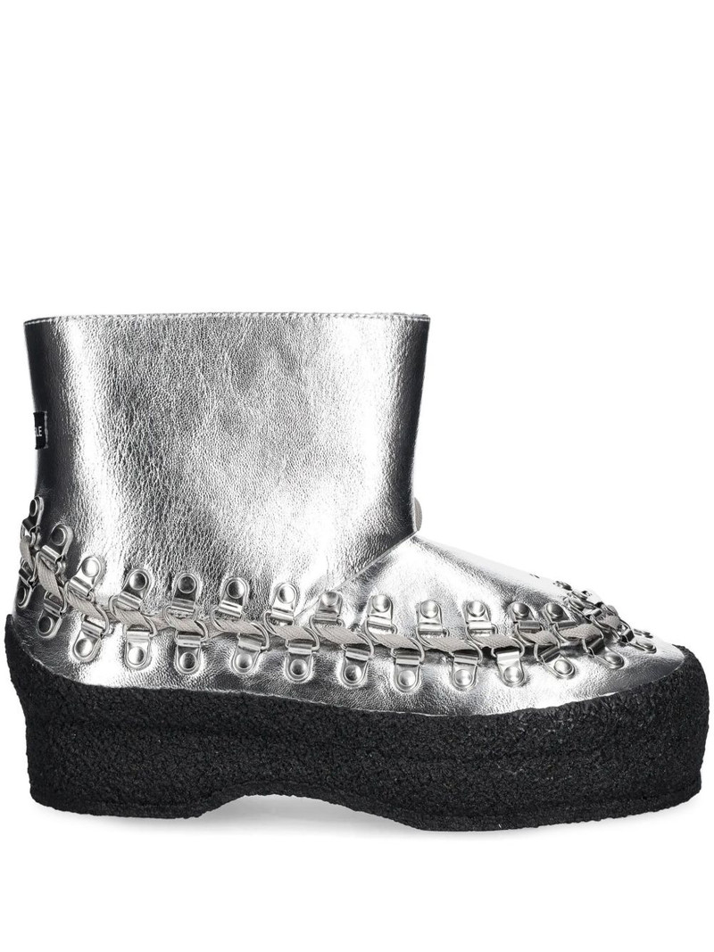 metallic-effect ankle boots 1