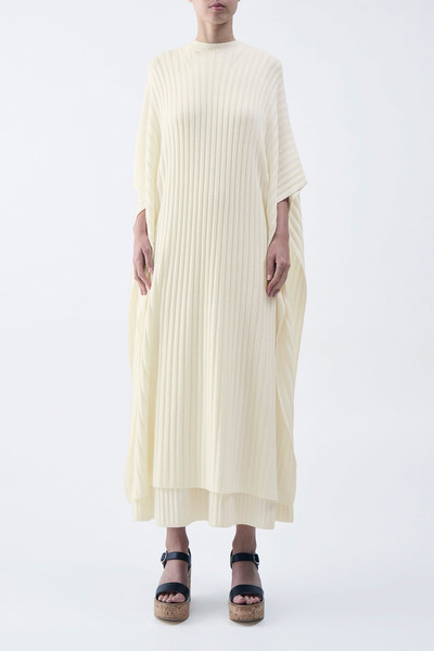 GABRIELA HEARST Taos Knit Poncho in Ivory Merino Wool Cashmere outlook