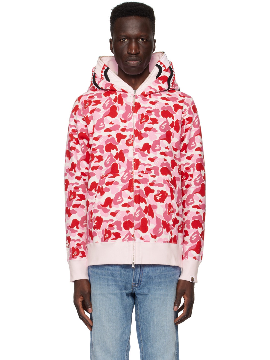 Pink ABC Camo Double Shark Hoodie - 1