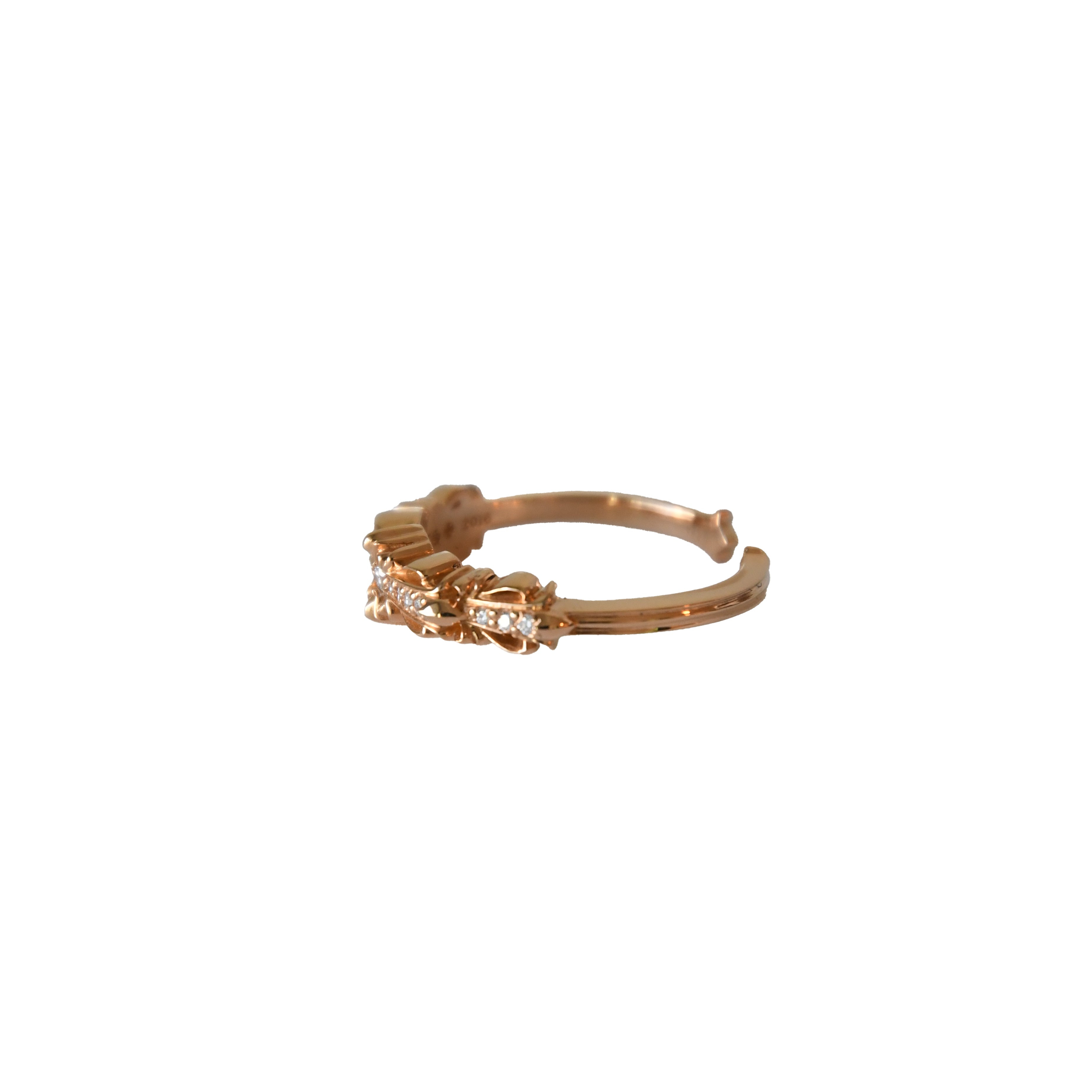 Chrome Hearts Diamond Floral Cross Ring Rose Gold - 3