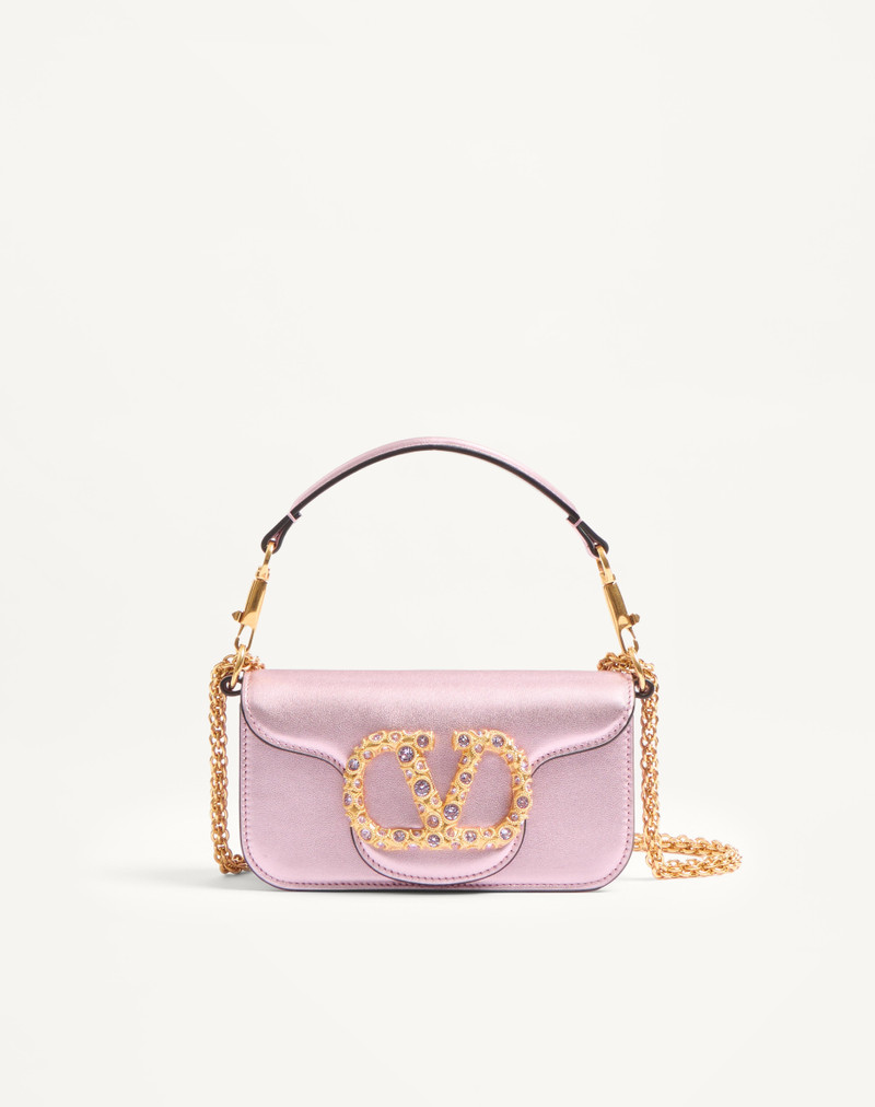 VALENTINO GARAVANI LOC 의 SMALL SHOULDER BAG 에 LAMINATED CALFSKIN 와 JEWEL LOGO 1