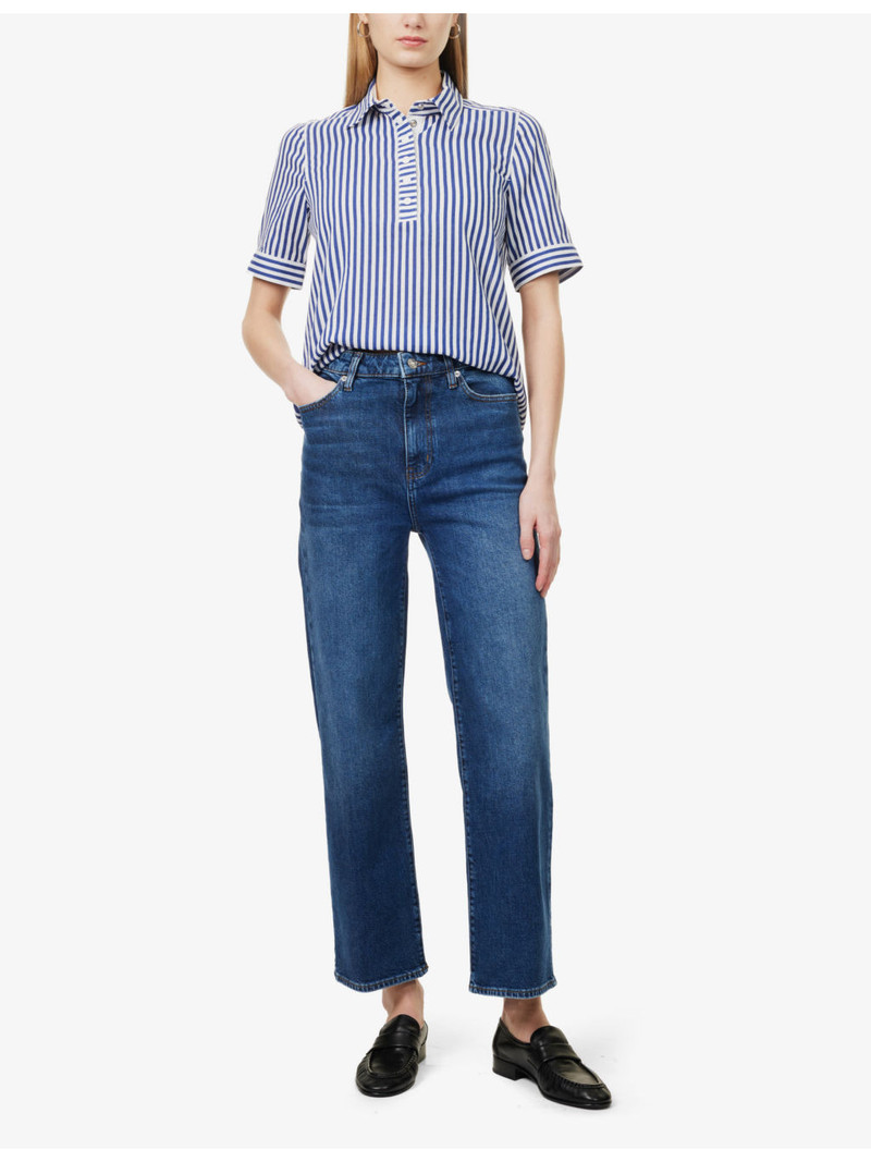 FRAME The Wide Five-Pockets Wide-Leg High-Rise Stretch-Denim Jeans outlook