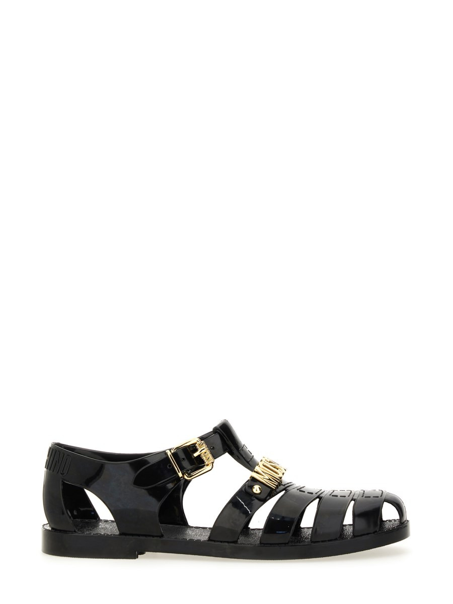"JELLY" SANDAL WITH LETTERING LOGO - 1