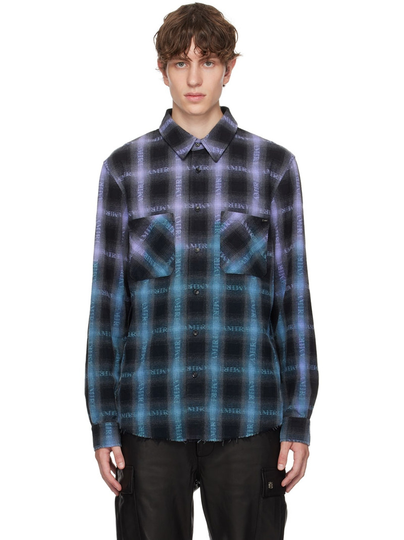 plaid 로고 인쇄 셔츠 1