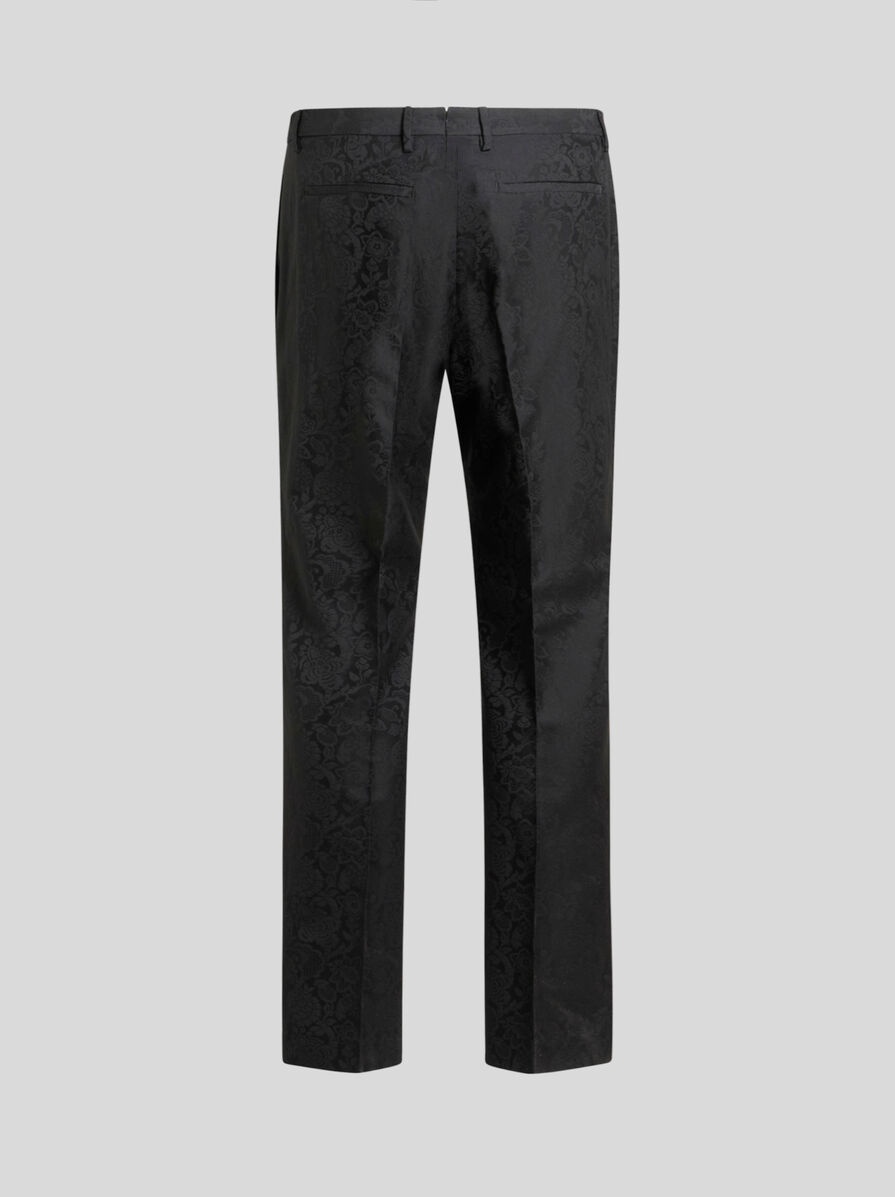 FLORAL LEAFY JACQUARD EVENING TROUSERS - 6