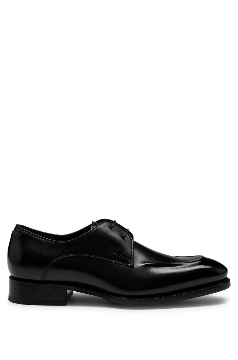APRON-TOE DERBY SHOES IN LEATHER WITH HEEL DETAIL 1