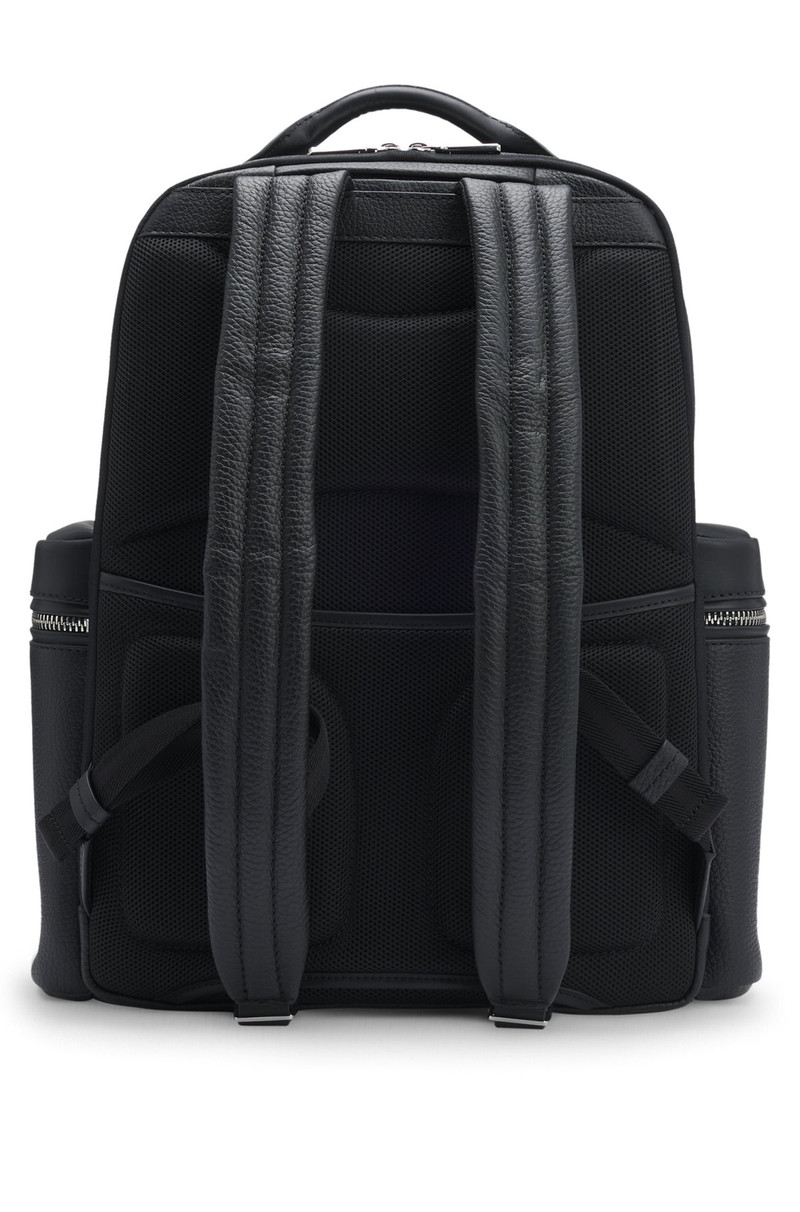 MULTI-POCKET BACKPACK IN ITALIAN LEATHER WITH SIGNATURE TRIMS 2