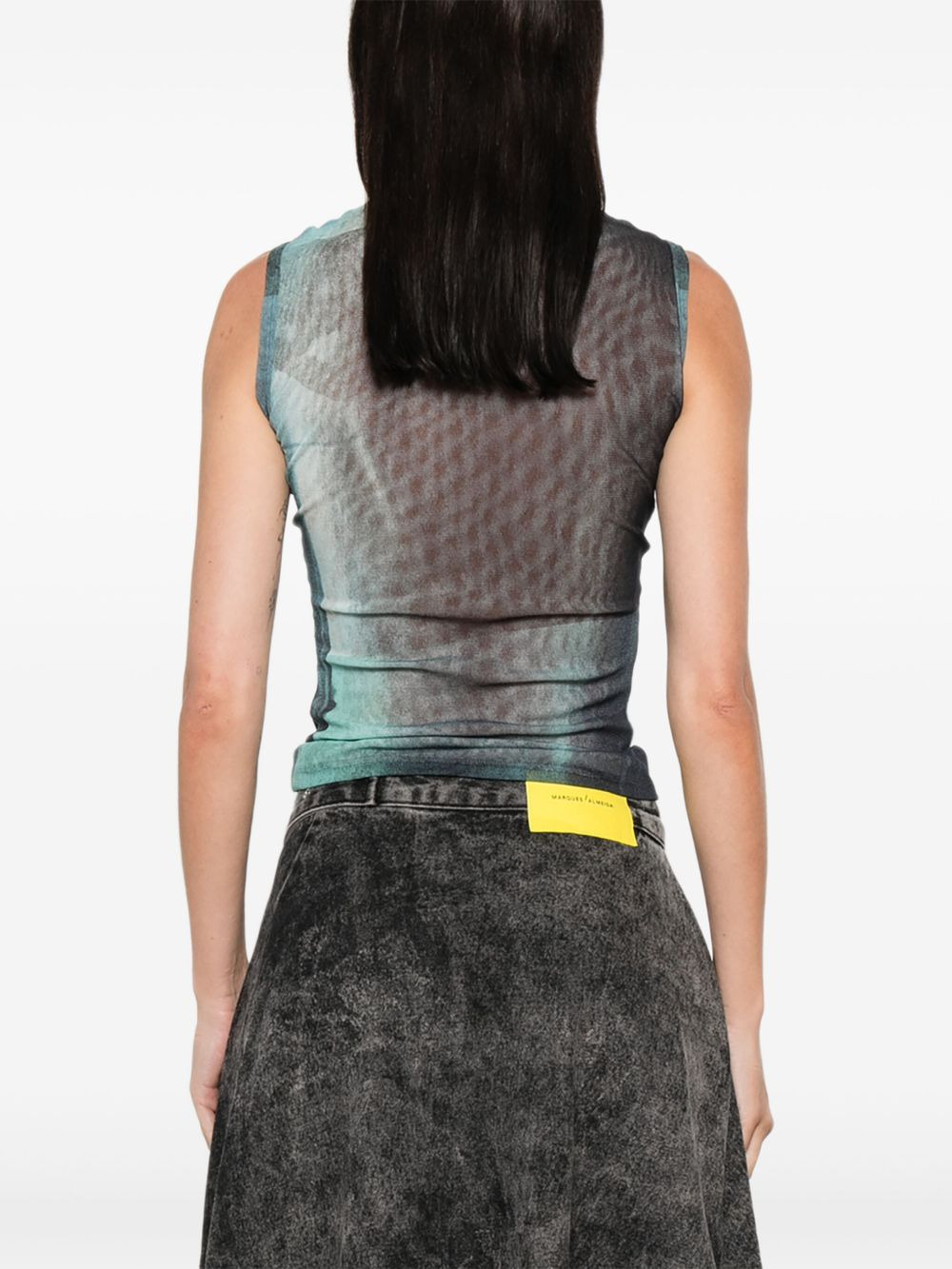 graphic-print high-neck tank top - 4