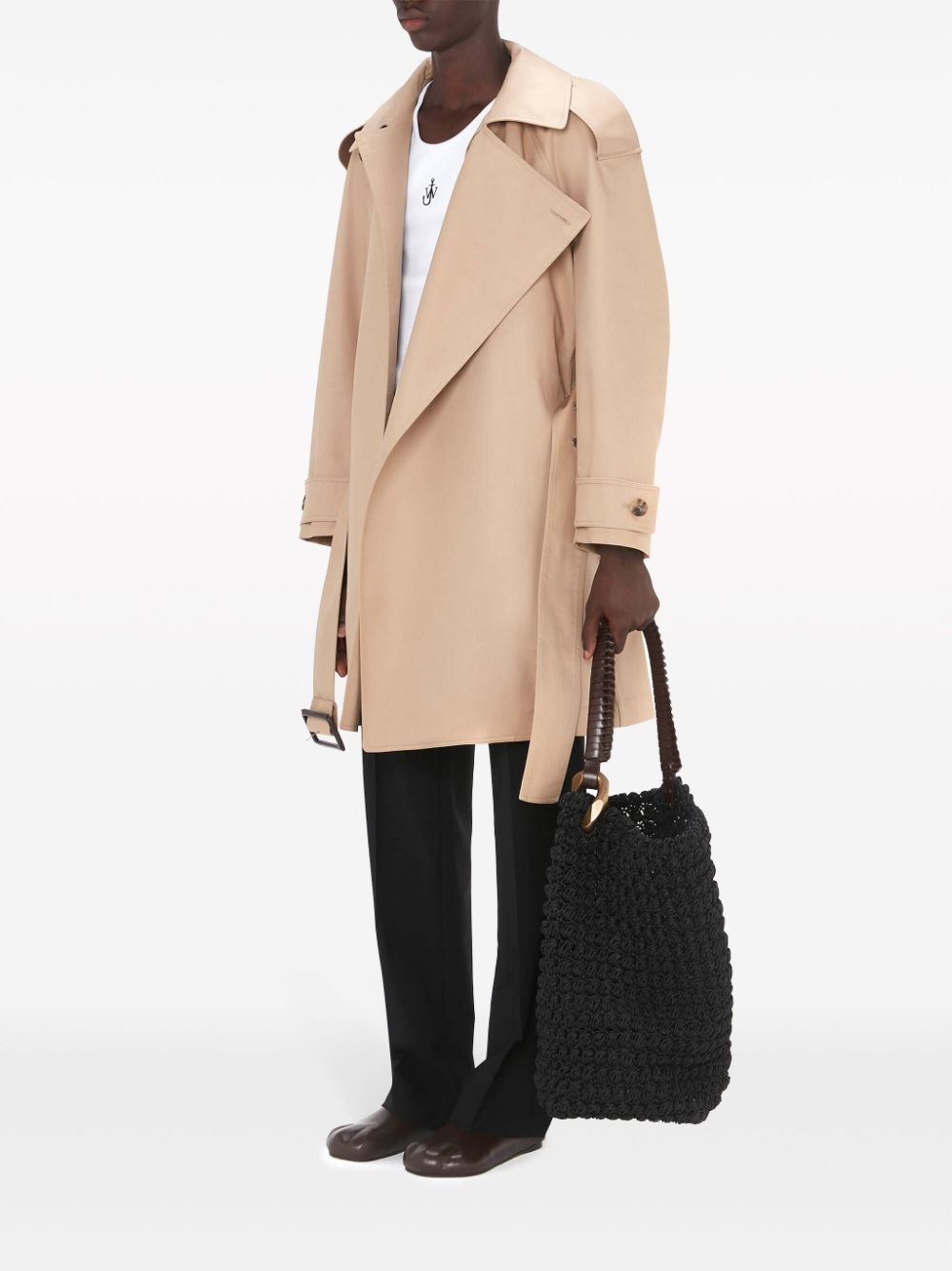 wrap-front trench coat - 6