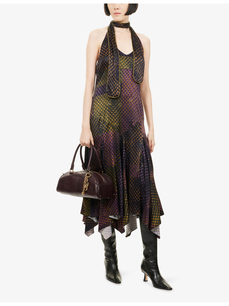 SIEDRÉS Halterneck Raye Woven Midi Dress outlook