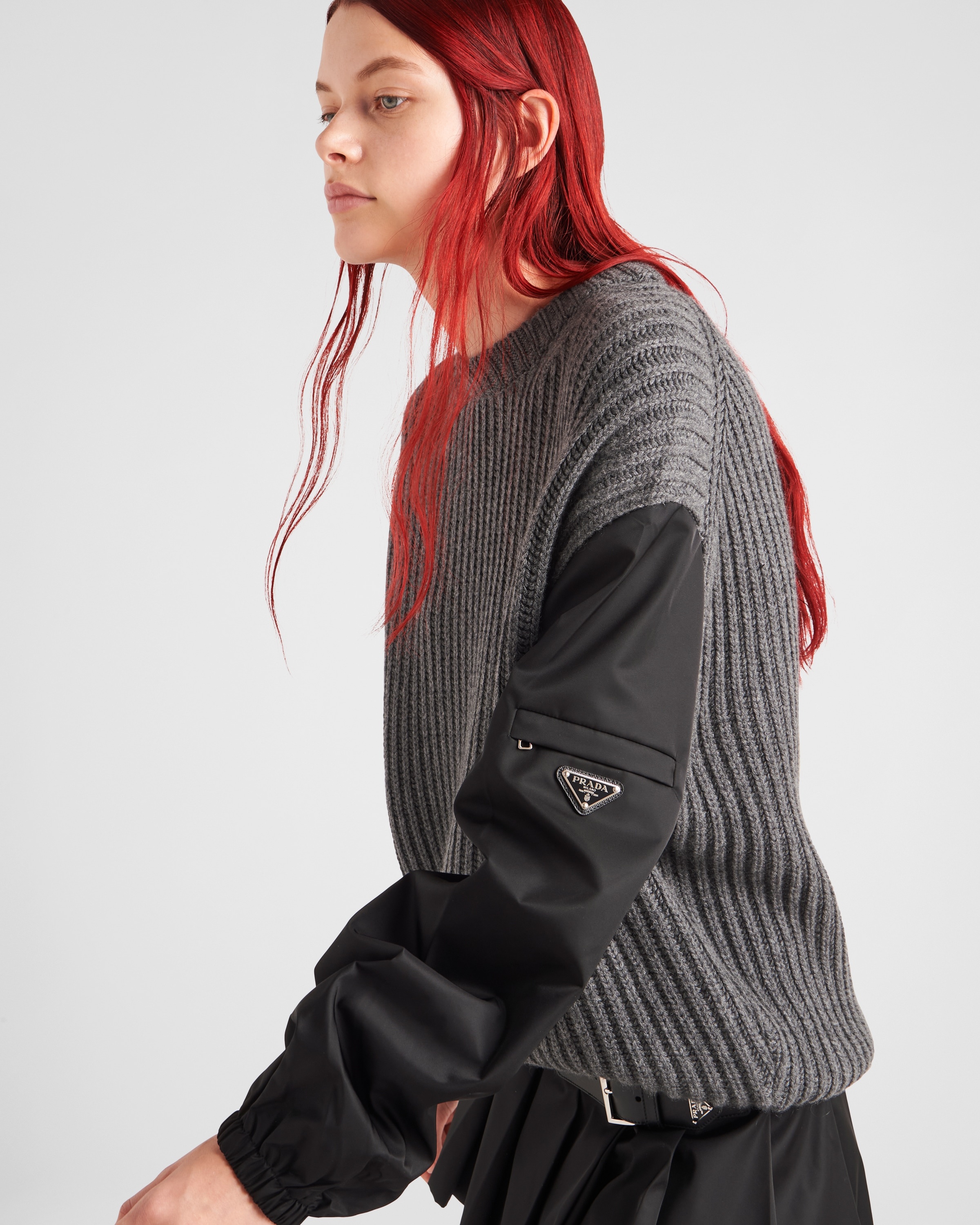 Cashmere, wool and Re-Nylon sweater - 3