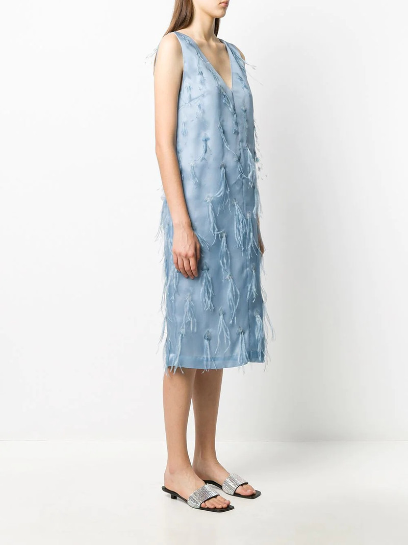 feather embroidery midi dress 3