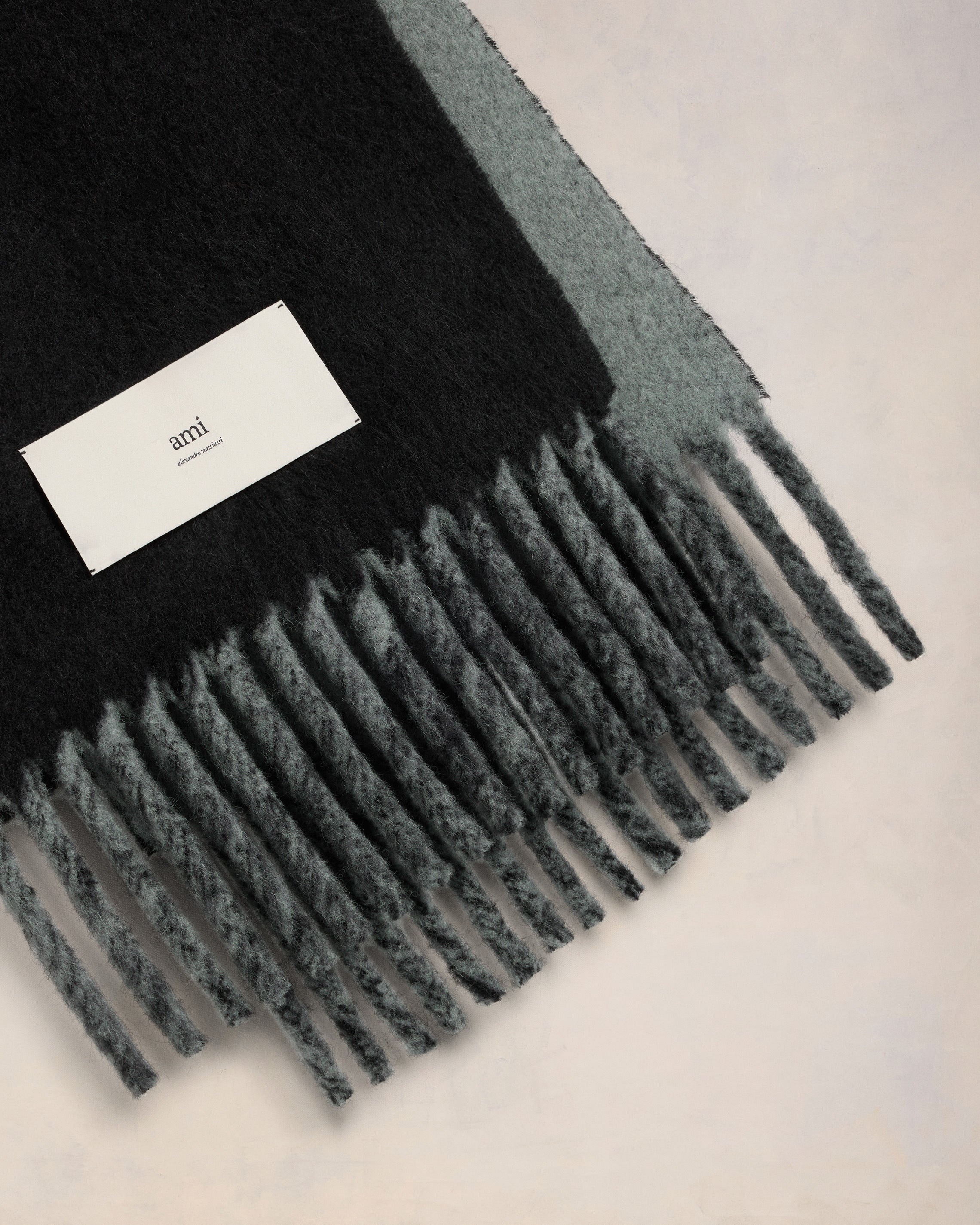 BICOLOR DOUBLE-SIDED SCARF WITH AMI ALEXANDRE MATTIUSSI TAB - 3