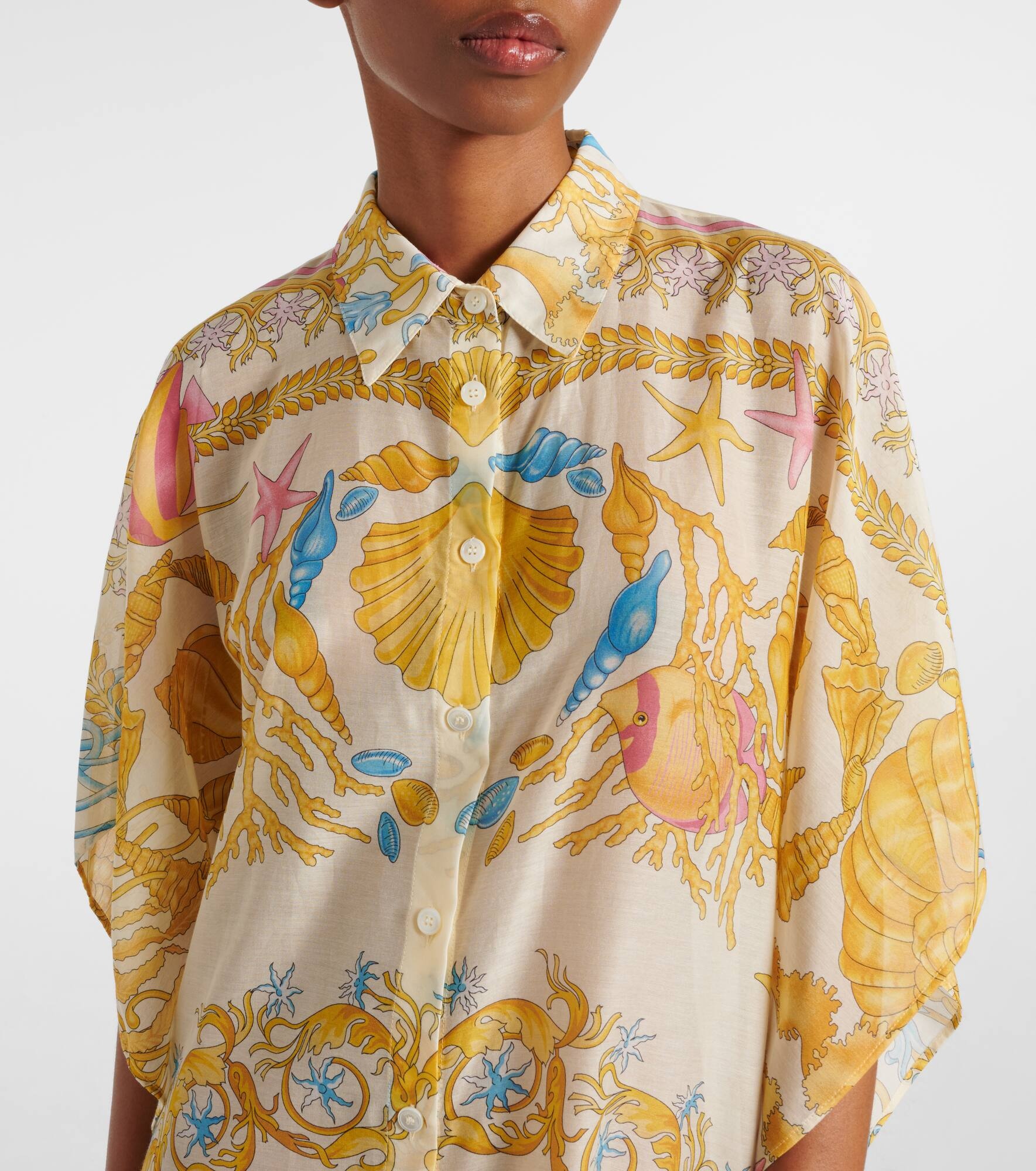 Underwater Barocco cotton and silk beach dress - 4