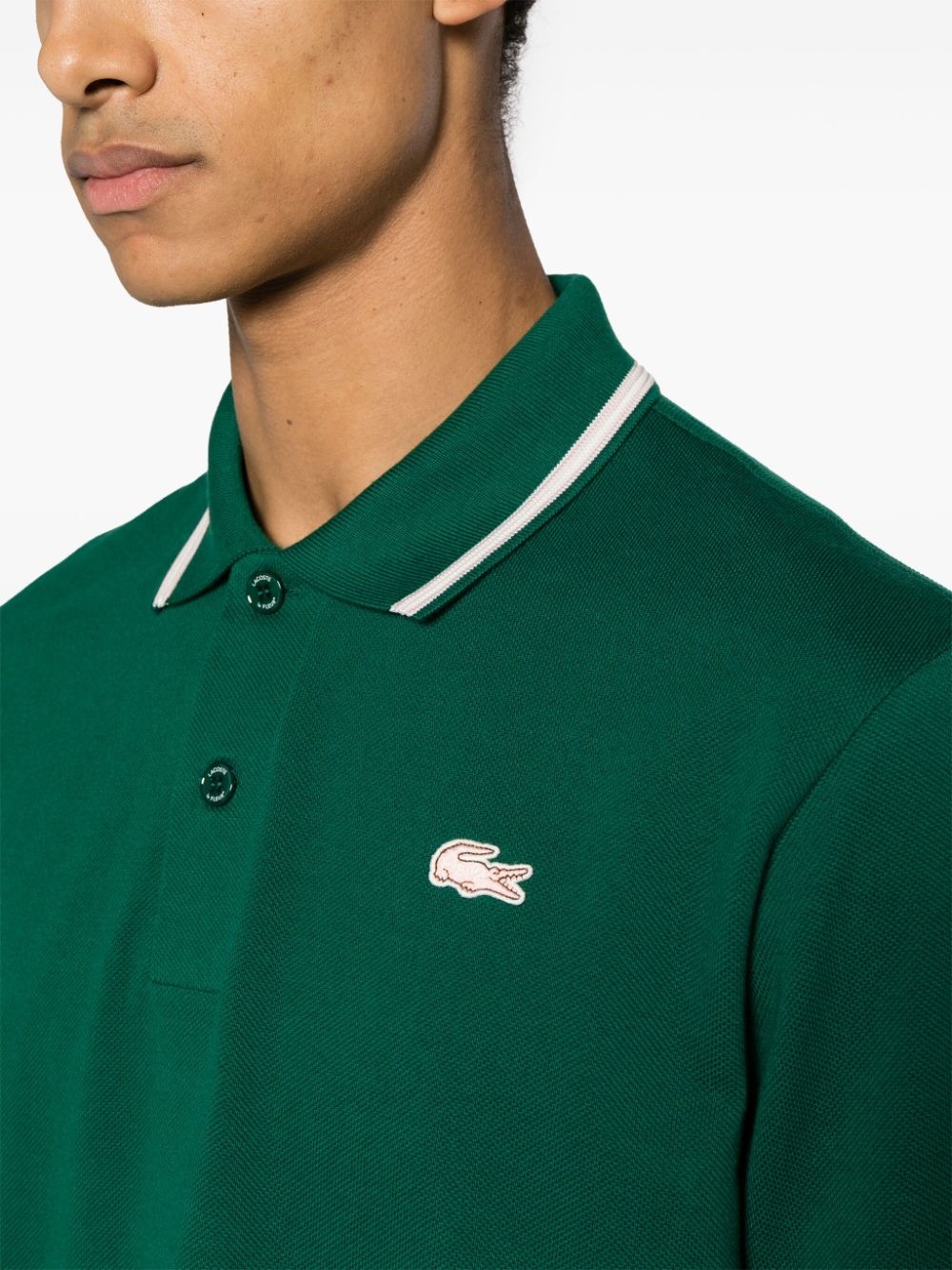logo-patch cotton polo shirt - 6