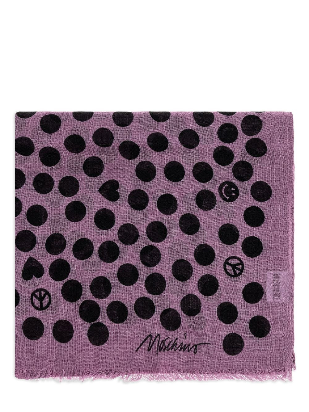 polka-dot frayed-edge scarf - 1