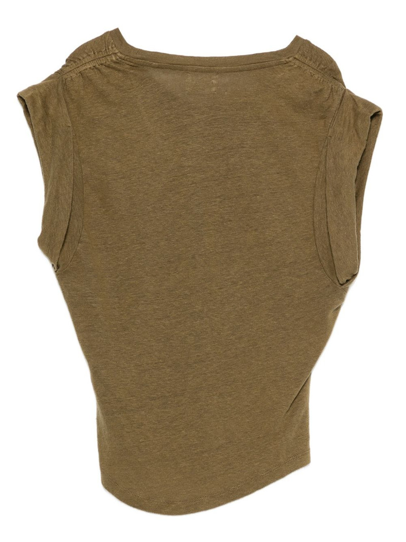 Isabel Marant Étoile gathered-sleeve linen top outlook