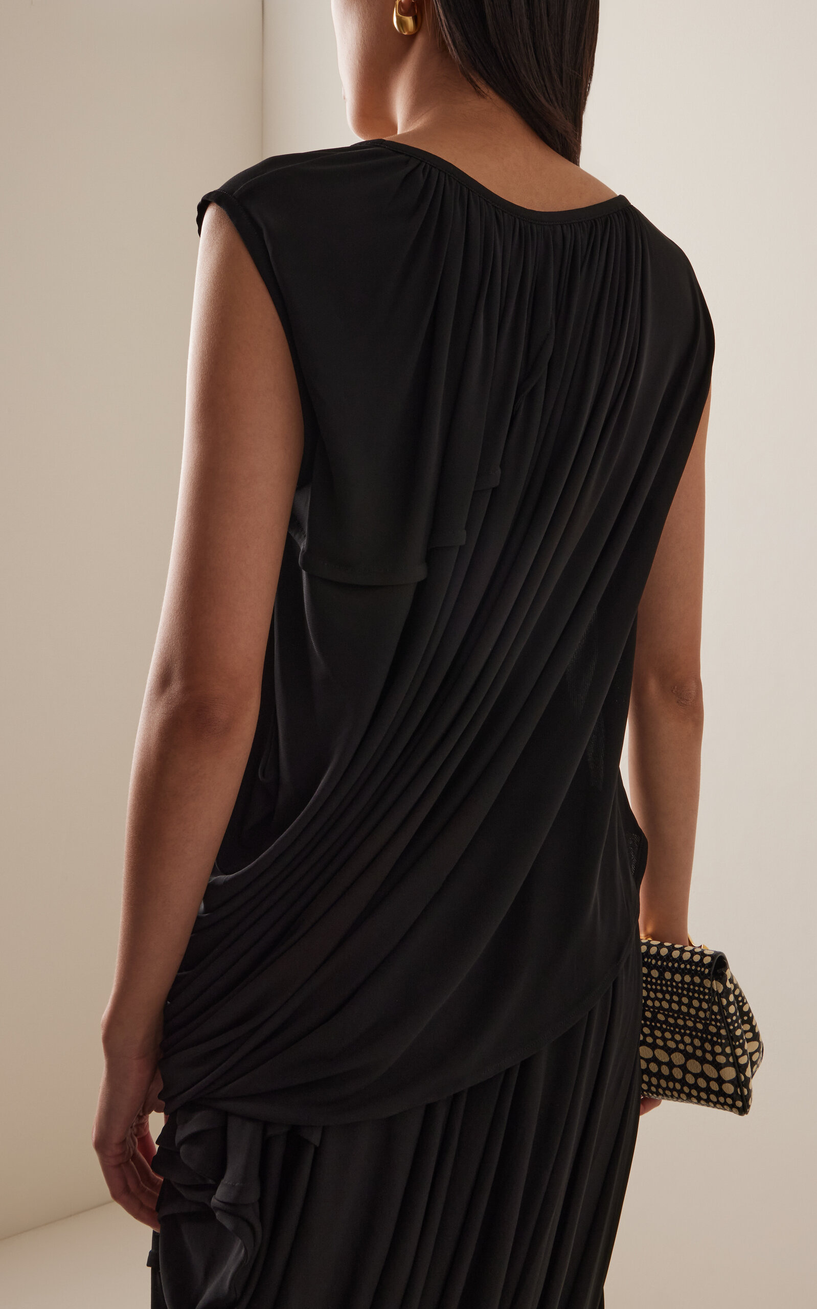 Draped Jersey Top black - 4
