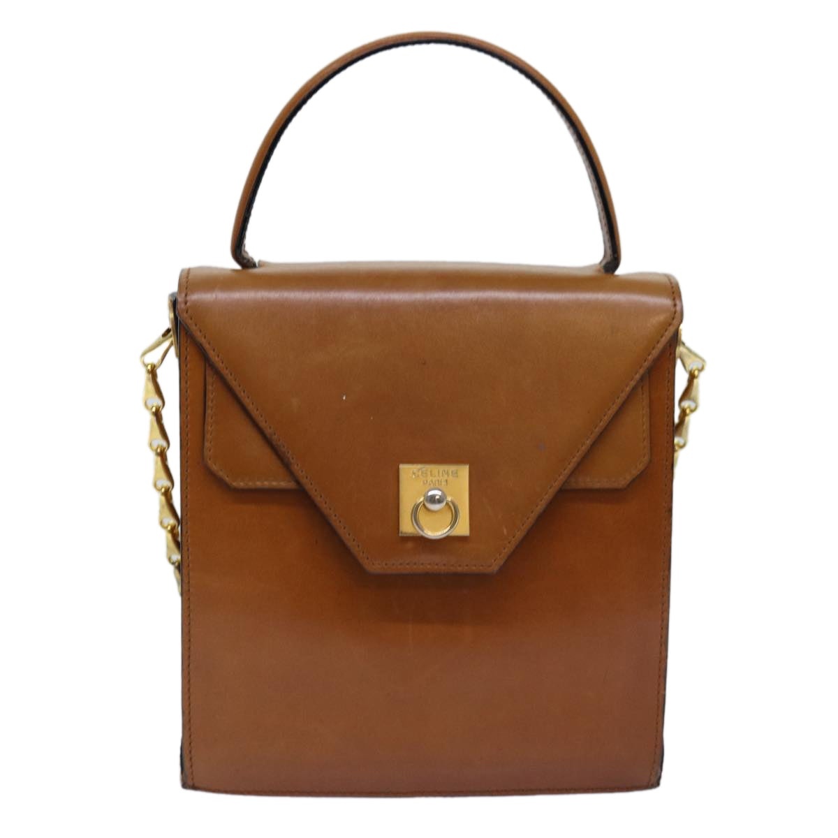 CELINE Hand Bag Leather Brown - 13