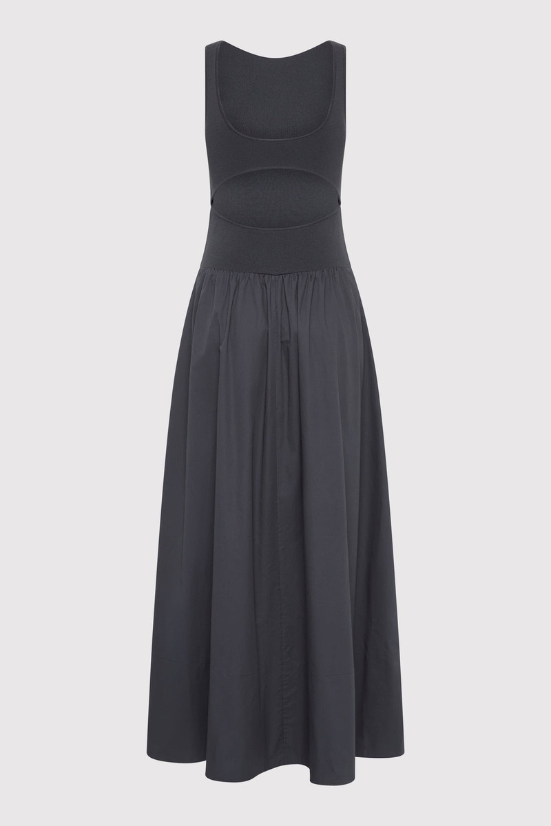 ST. AGNI Bateau Cut Out Dress - Graphite outlook