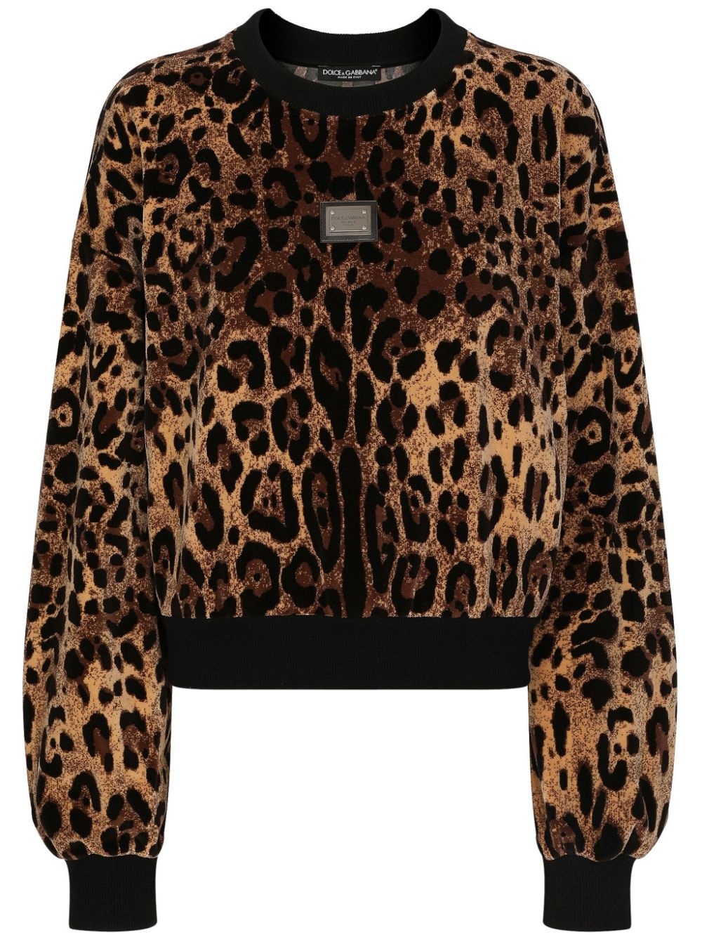 leopard-jacquard chenille jumper - 1