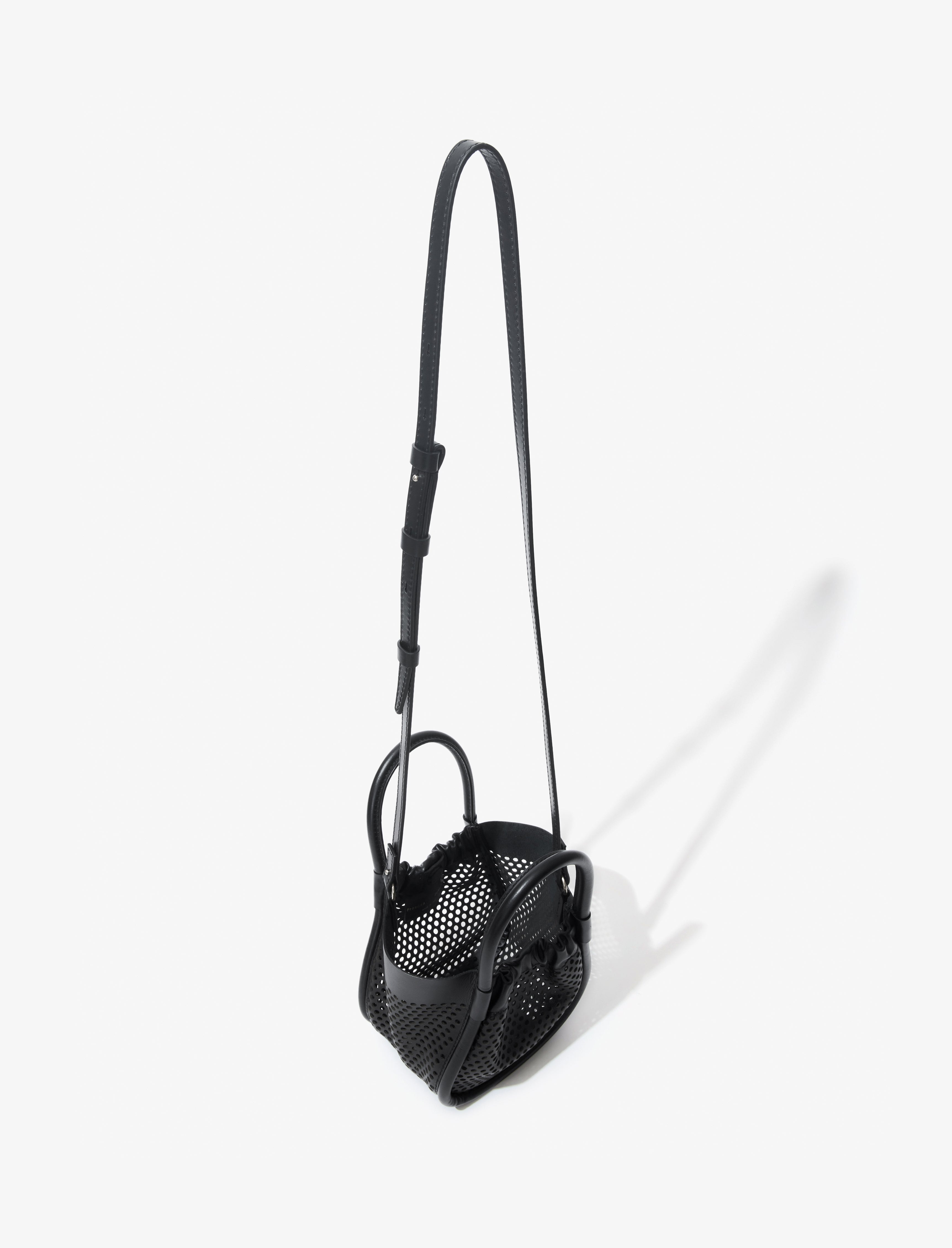 Extra Small Ruched Tote in Perforated Leather - 5