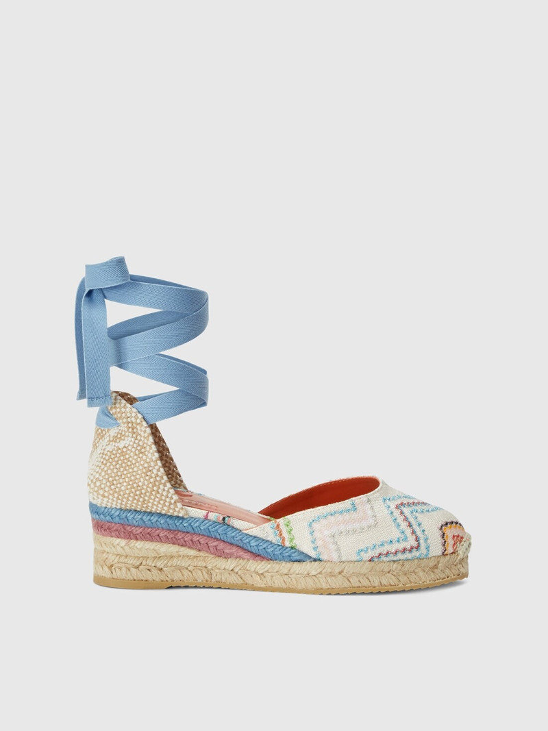 Espadrilles with zig zag pattern and adjustable ribbons 1