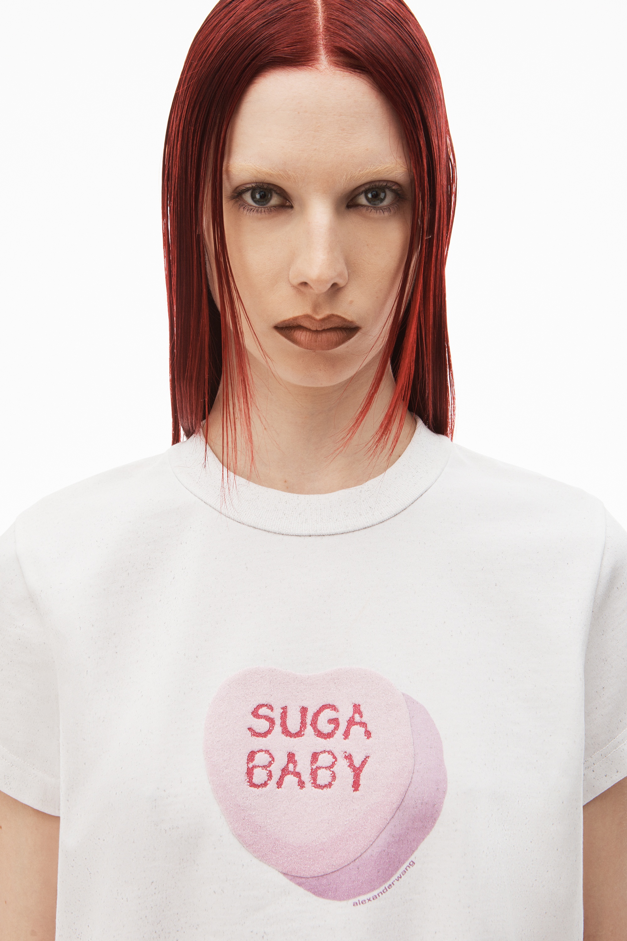 Alexander Wang ☆ホワイト Sugar Baby リンガーTシャツ Alexander Wang Sugar Baby Shrunken Ringer Graphic T-Shirt
