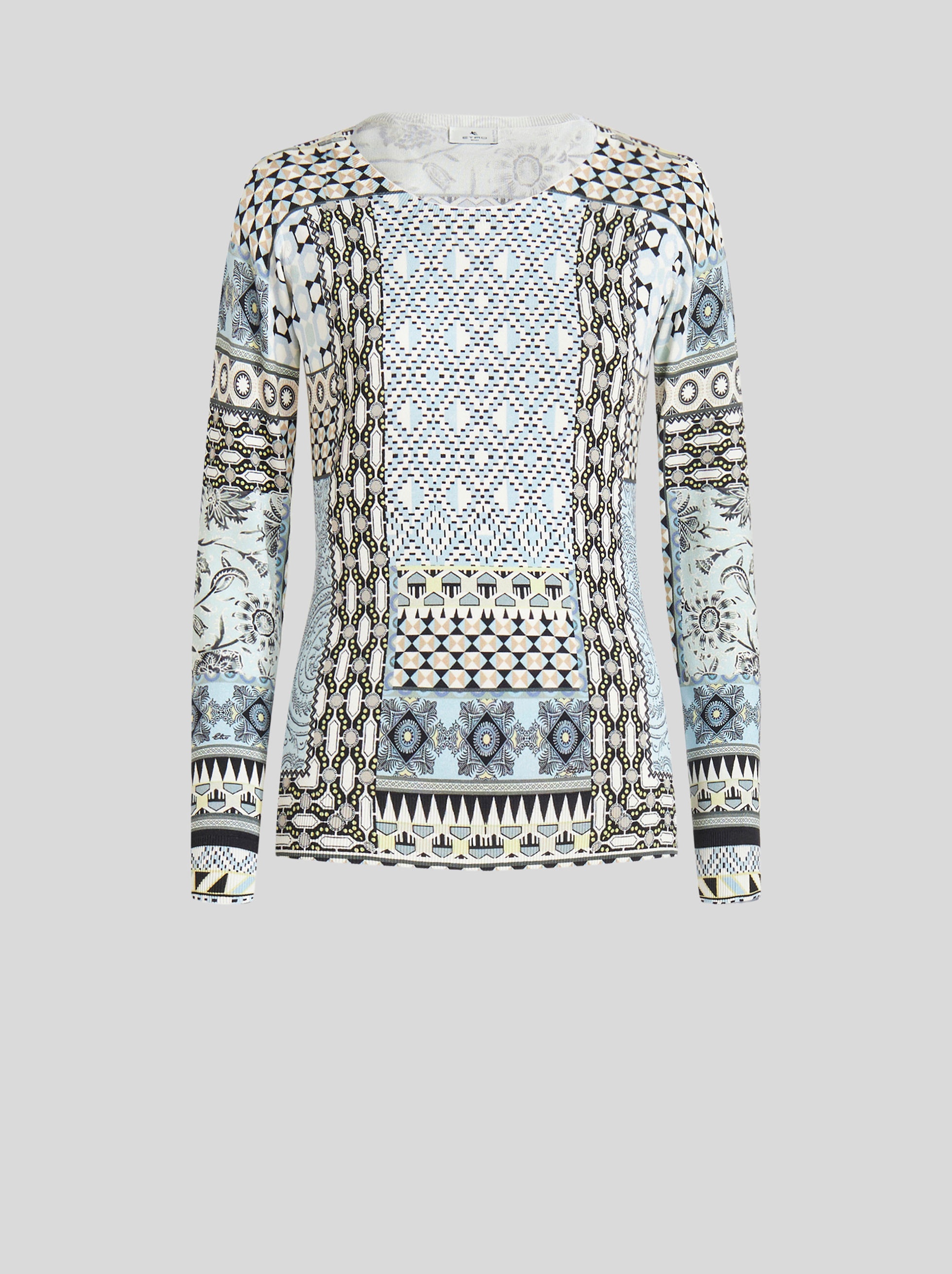 PATCHWORK PRINT SILK JUMPER - 1