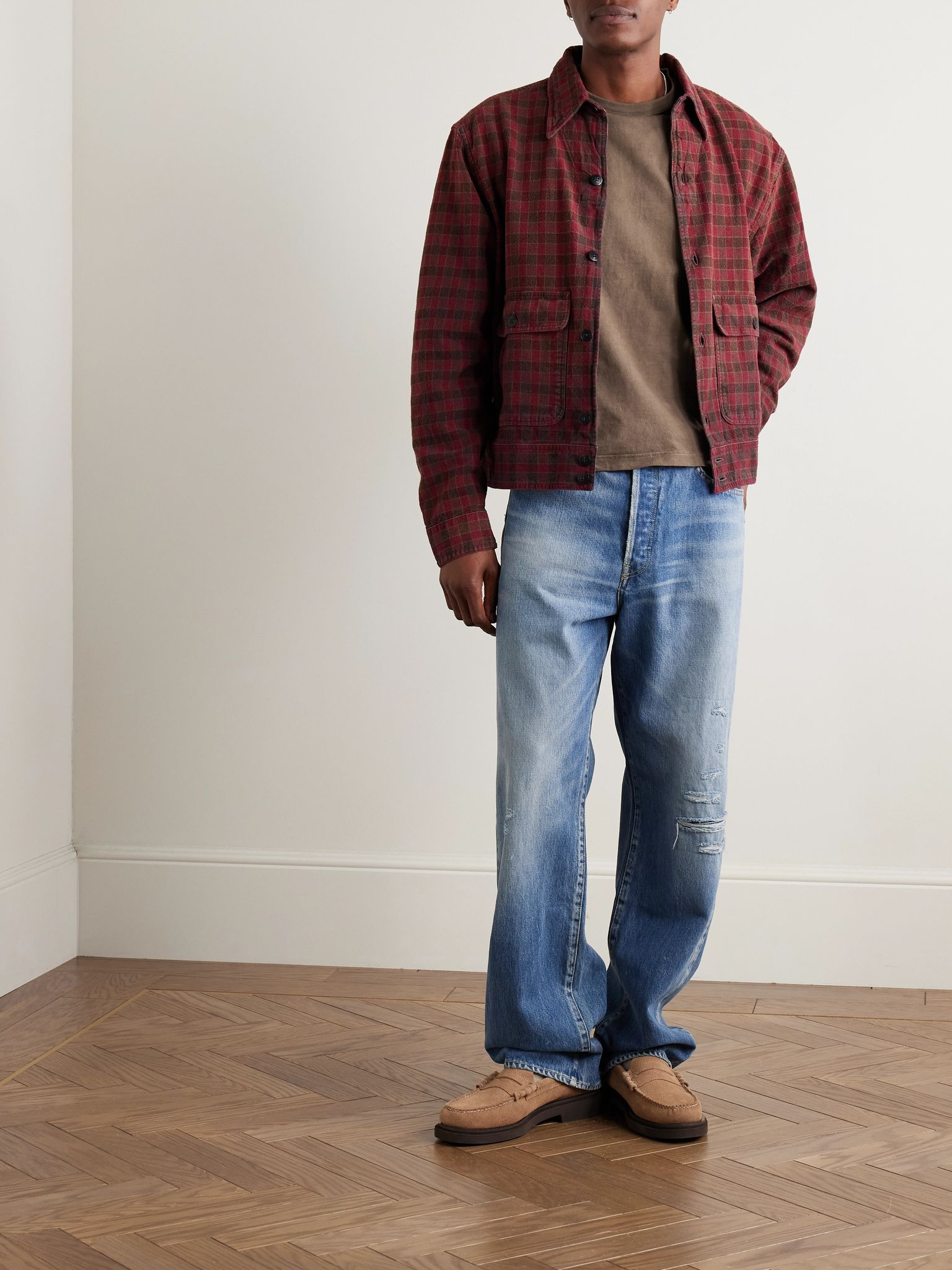 Jumbo Garment-Dyed Cotton-Jersey T-Shirt Brown - 2