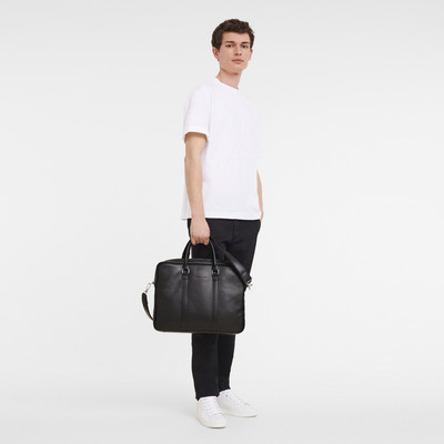 Longchamp Le Foulonné S Briefcase Black - Leather outlook