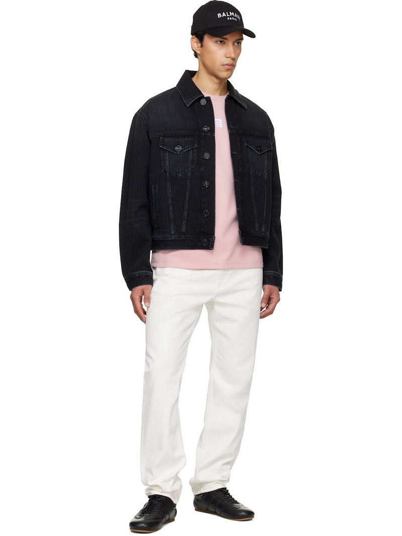 Balmain Black Faded Denim Jacket outlook