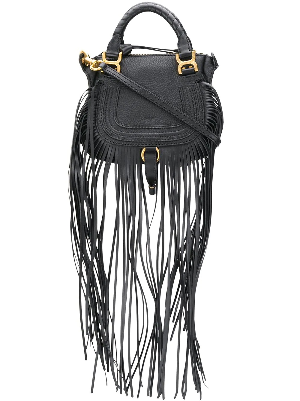 mini Marcie fringed handbag - 1