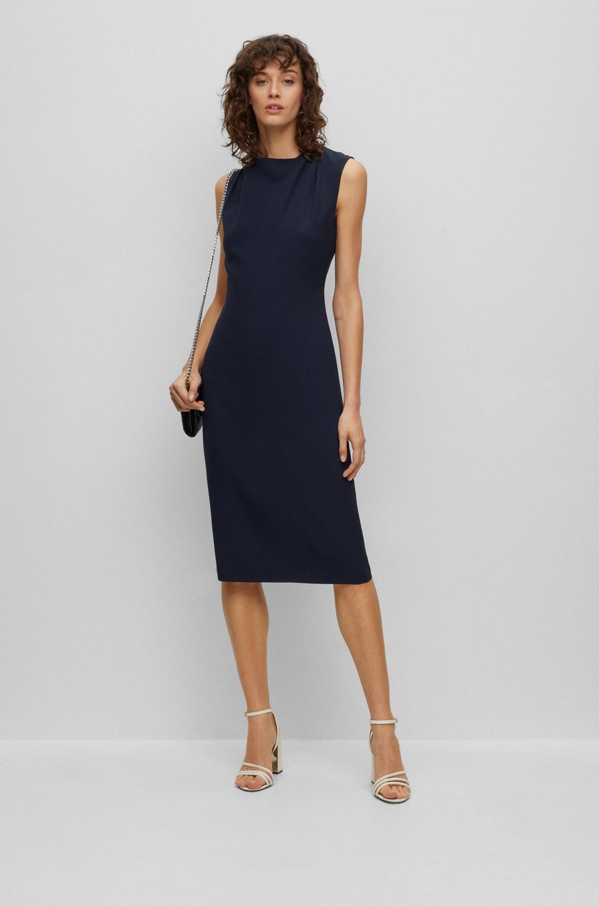 SLIM-FIT BUSINESS DRESS WITH FEATURE NECKLINE - 2