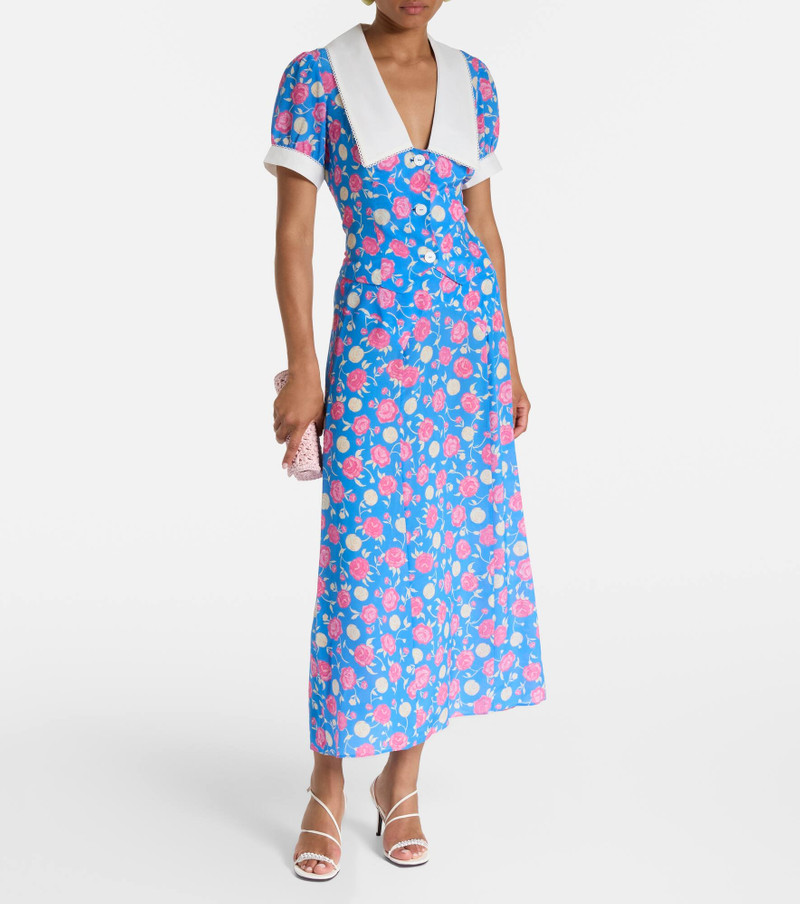 RIXO Carpi floral silk midi skirt outlook