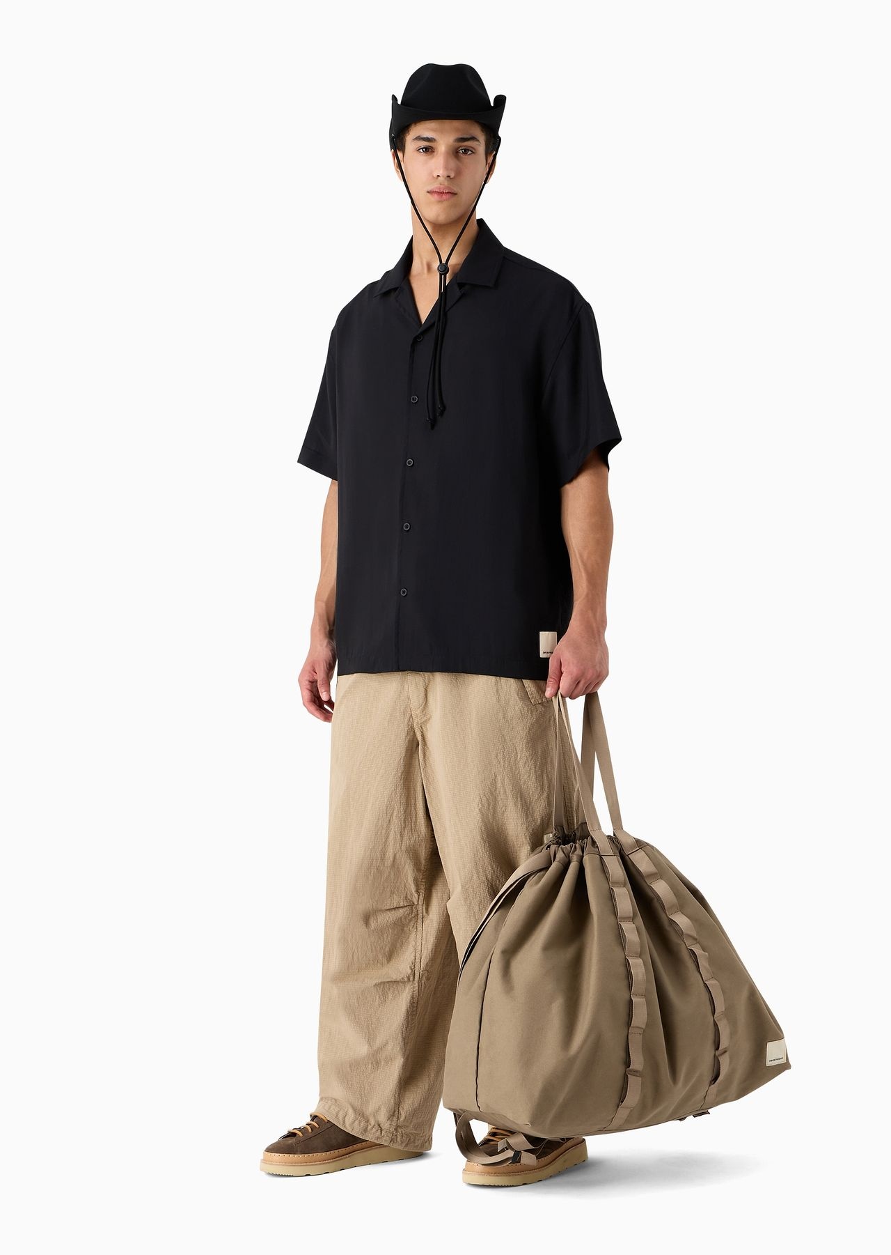 Emporio Armani Sustainability Values Capsule Collection recycled modal short-sleeved shirt with embr - 4