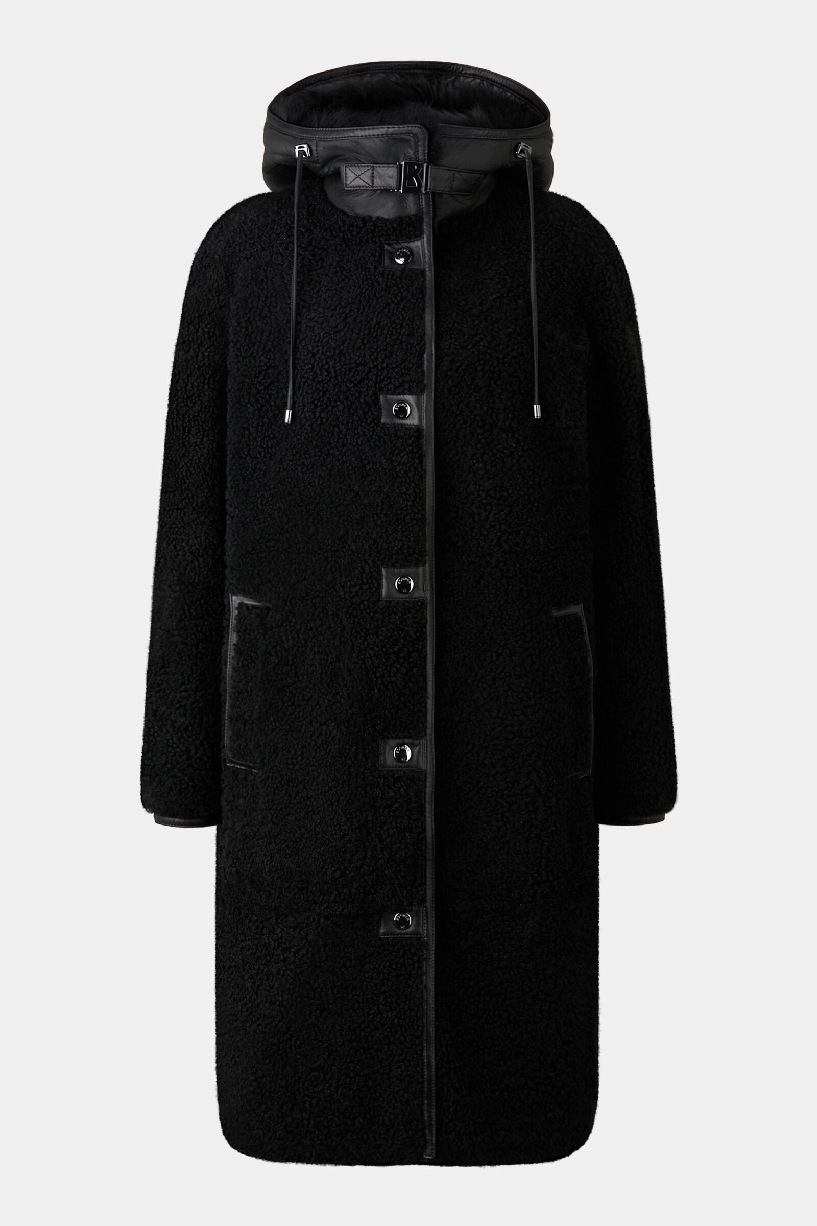 Polina Lambskin coat in Black - 6