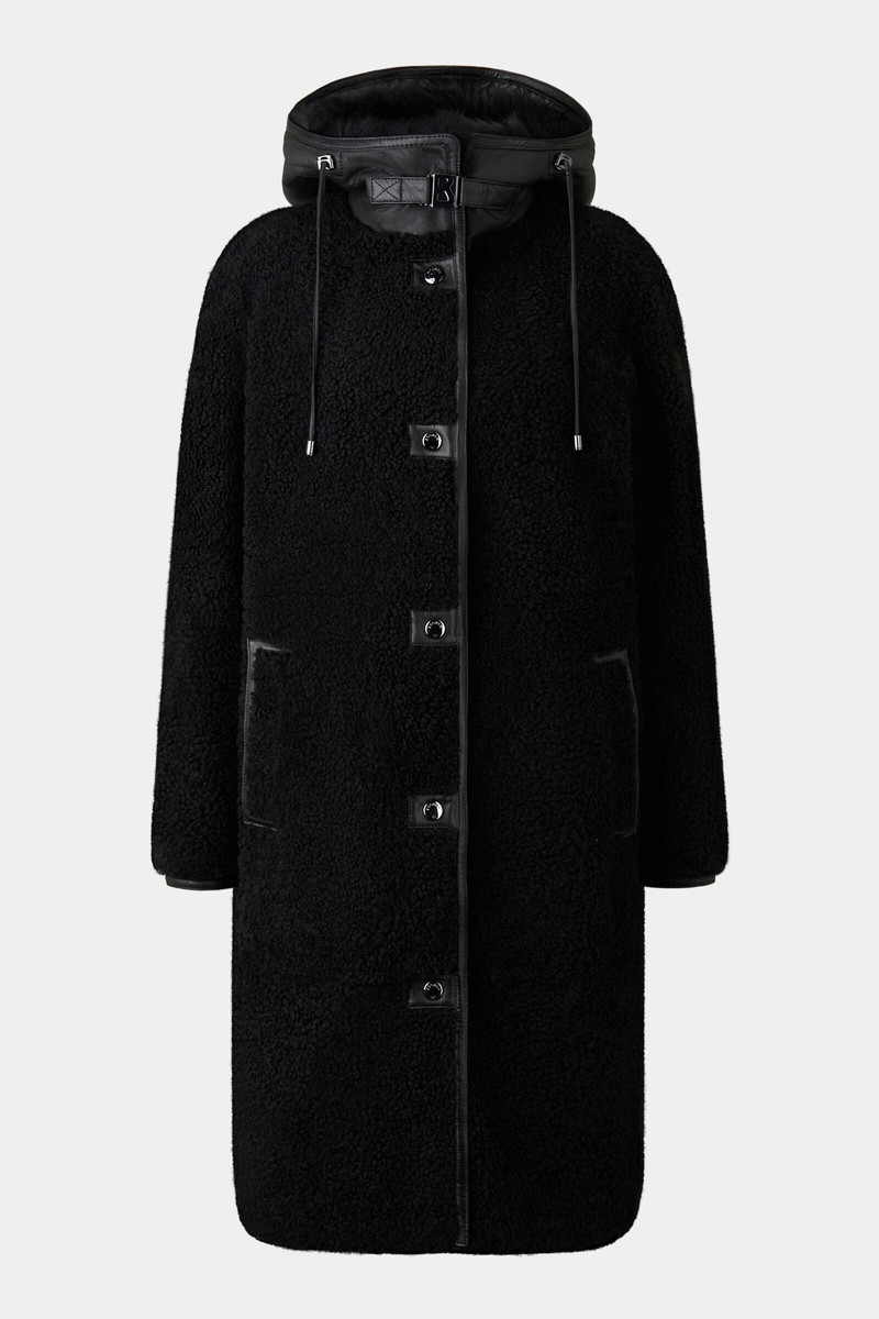 Polina Lambskin coat in Black 6