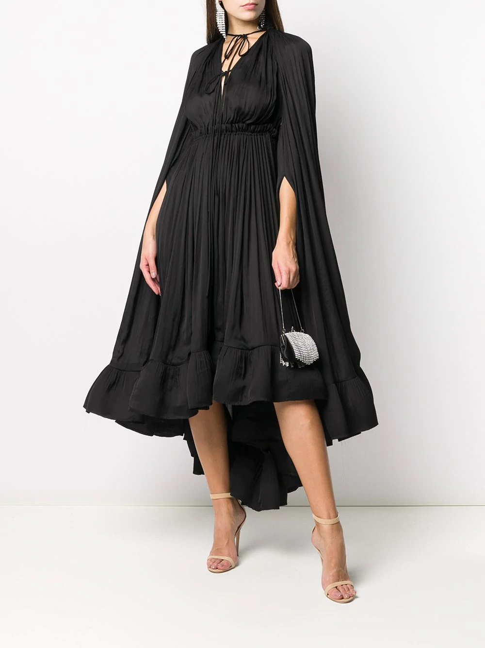 long long-sleeved ruffle gown - 2