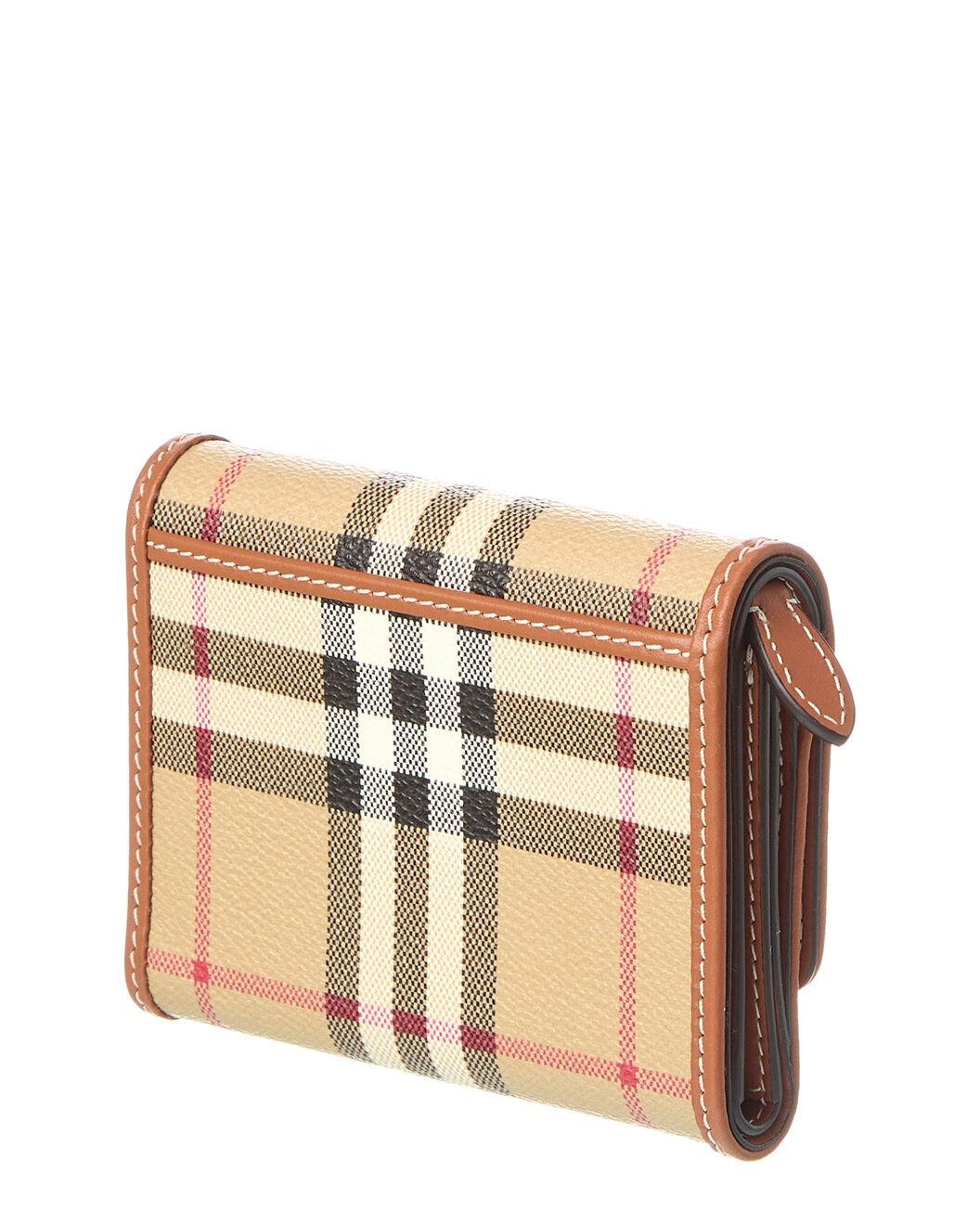 Burberry Check E-Canvas & Leather French Wallet - 2