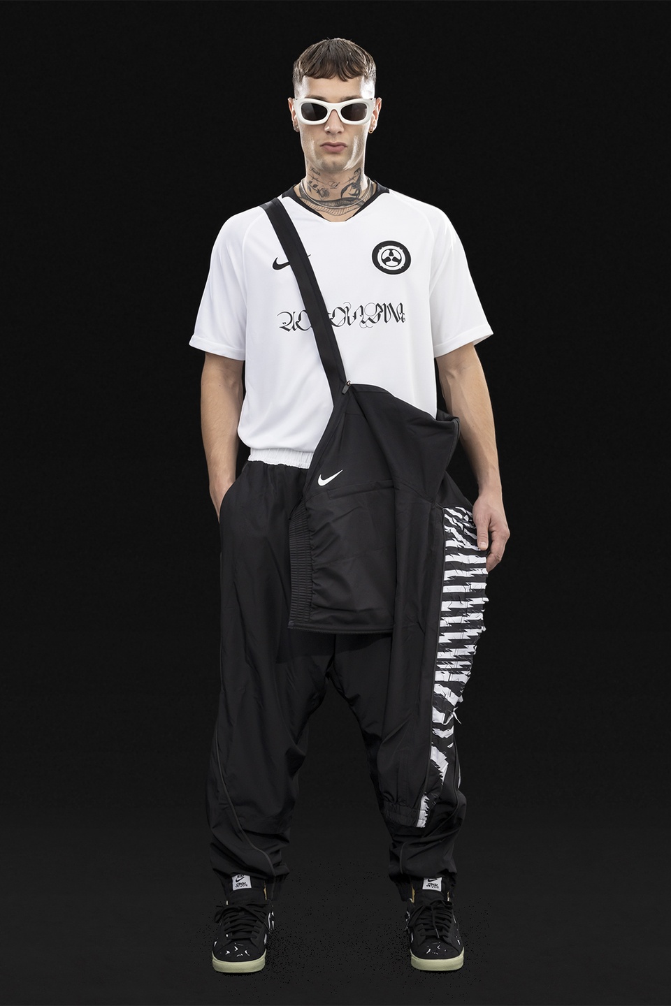 GGG-P2-011 Nike® Acronym® Track Pant Woven Black/Black/White/Black - 2