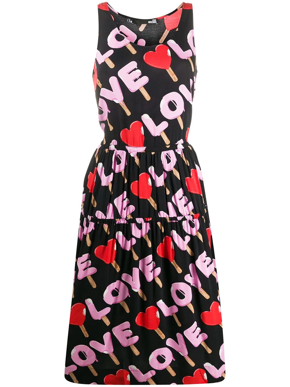 graphic-print flared dress - 1