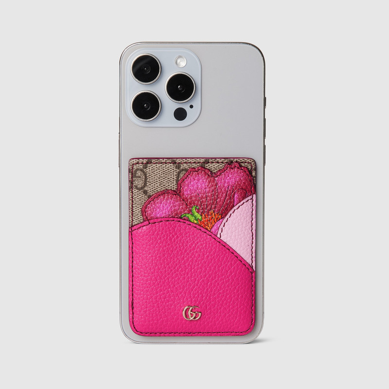 Floral card case with Double G 4