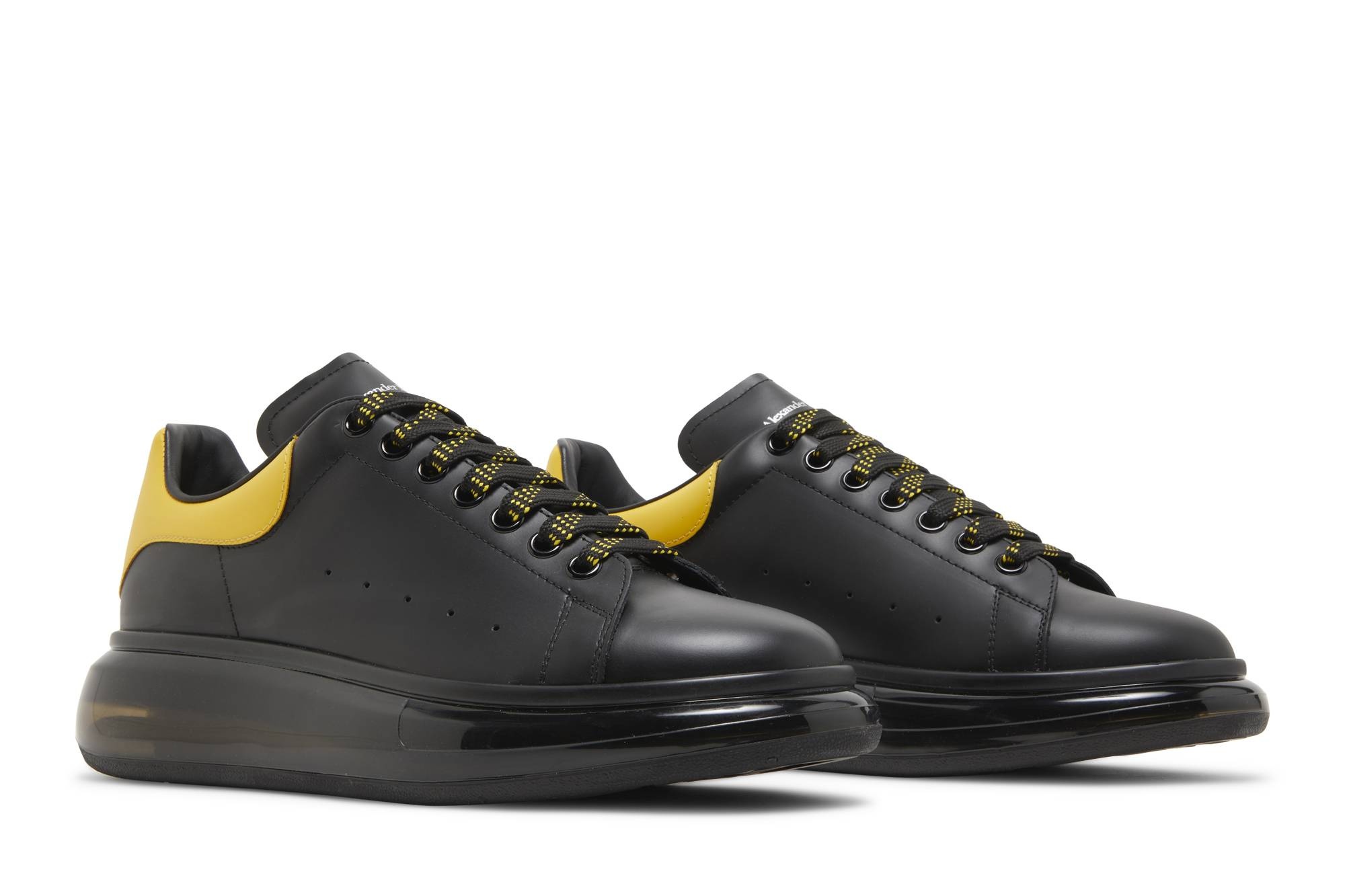 Alexander McQueen Oversized Sneaker 'Clear Sole - Black Pop Yellow' - 8